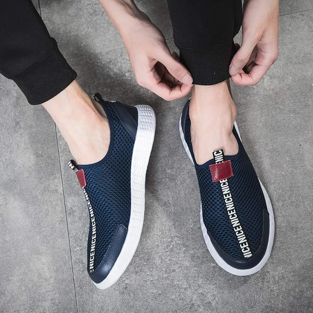 Men Summer Breathable Loafers Fashion Mesh Casual Lightweight Hollow Shoes Comfortable Outdoor Driving Flat Stylish Moccasin