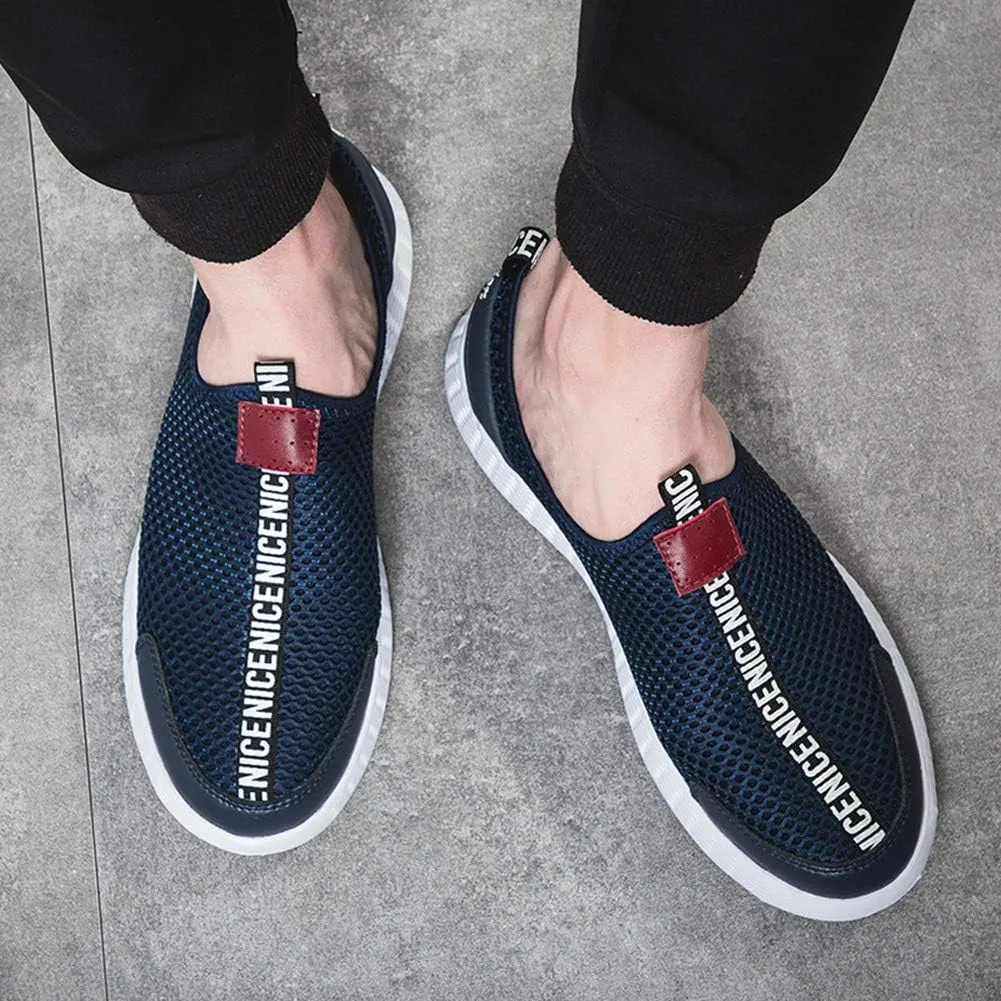 Men Summer Breathable Loafers Fashion Mesh Casual Lightweight Hollow Shoes Comfortable Outdoor Driving Flat Stylish Moccasin