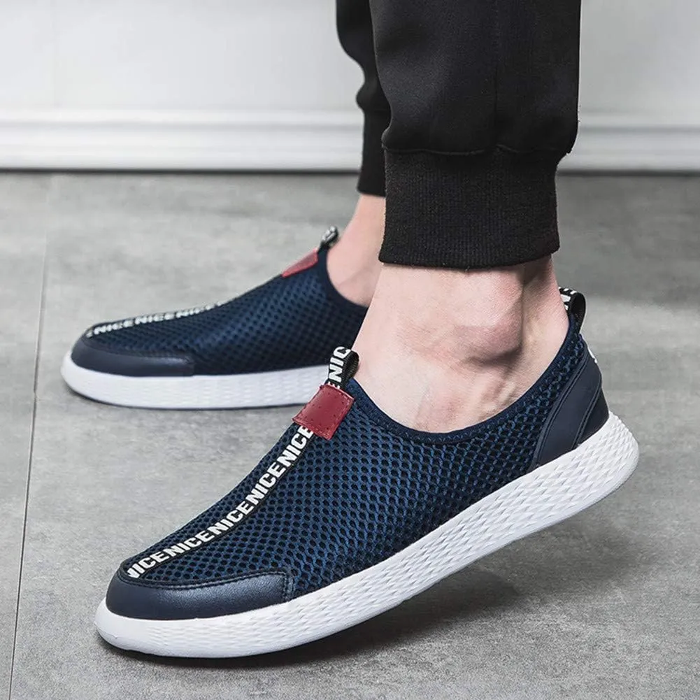 Men Summer Breathable Loafers Fashion Mesh Casual Lightweight Hollow Shoes Comfortable Outdoor Driving Flat Stylish Moccasin