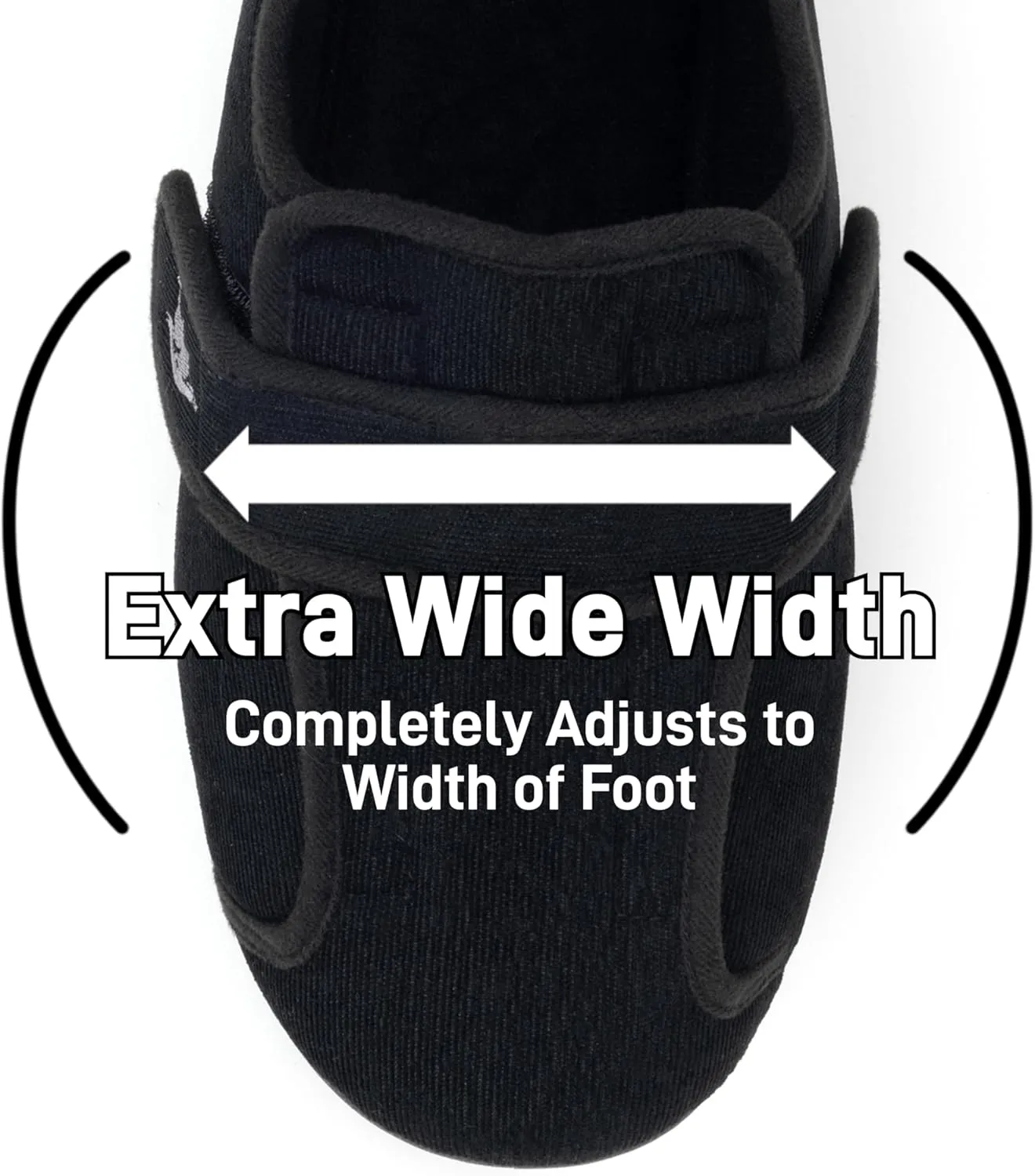 Men's 80-D Memory Foam Adjustable Wide Diabetic Slippers for Swollen Feet, Edema, Arthritis, Elderly Indoor/Outdoor