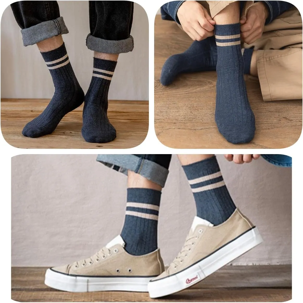 Mens Athletic Cotton Socks Five Pack Ankle Sock