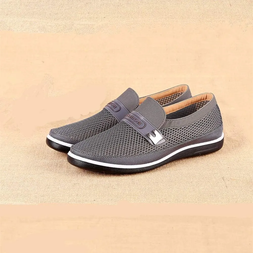 Mens Casual Mesh Loafers Summer Breathable Lightweight Walking Shoes Comfortable Outdoor Driving Travel Stylish Shoes
