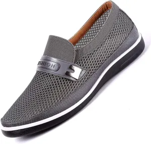 Mens Casual Mesh Loafers Summer Breathable Lightweight Walking Shoes Comfortable Outdoor Driving Travel Stylish Shoes