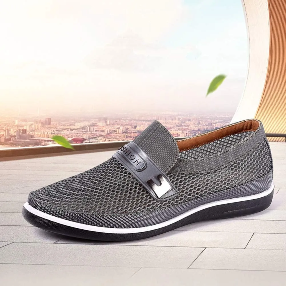 Mens Casual Mesh Loafers Summer Breathable Lightweight Walking Shoes Comfortable Outdoor Driving Travel Stylish Shoes