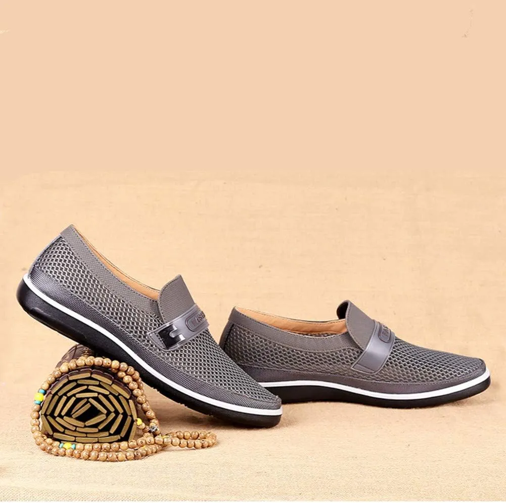 Mens Casual Mesh Loafers Summer Breathable Lightweight Walking Shoes Comfortable Outdoor Driving Travel Stylish Shoes