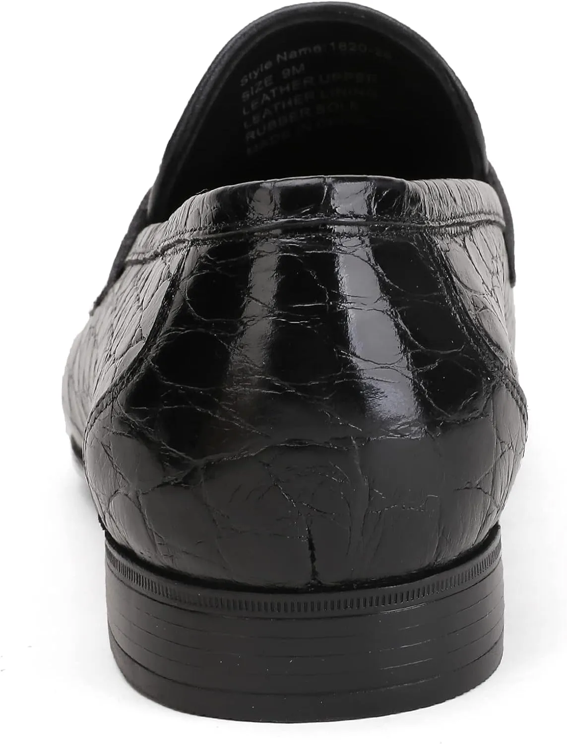 Men's Classic Leather Penny Loafers, Crocodile Printed Business Dress Slip on Loafer Shoes for Mens