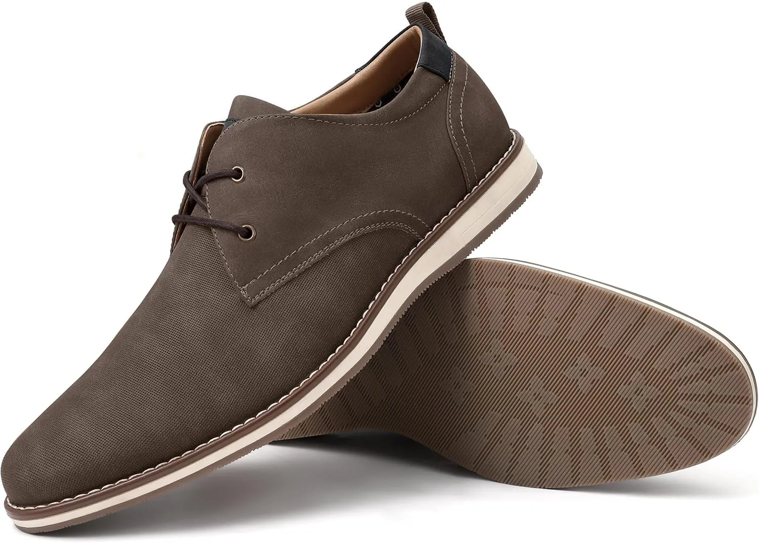 Men's Dress Shoes, Mens Oxford Shoes, Leather Stylish Lace-up Wingtip Brogues, Business Casual Formal Derby Shoe