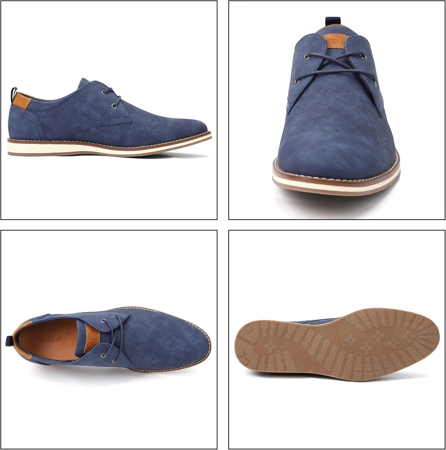 Men's Dress Shoes, Mens Oxford Shoes, Leather Stylish Lace-up Wingtip Brogues, Business Casual Formal Derby Shoe
