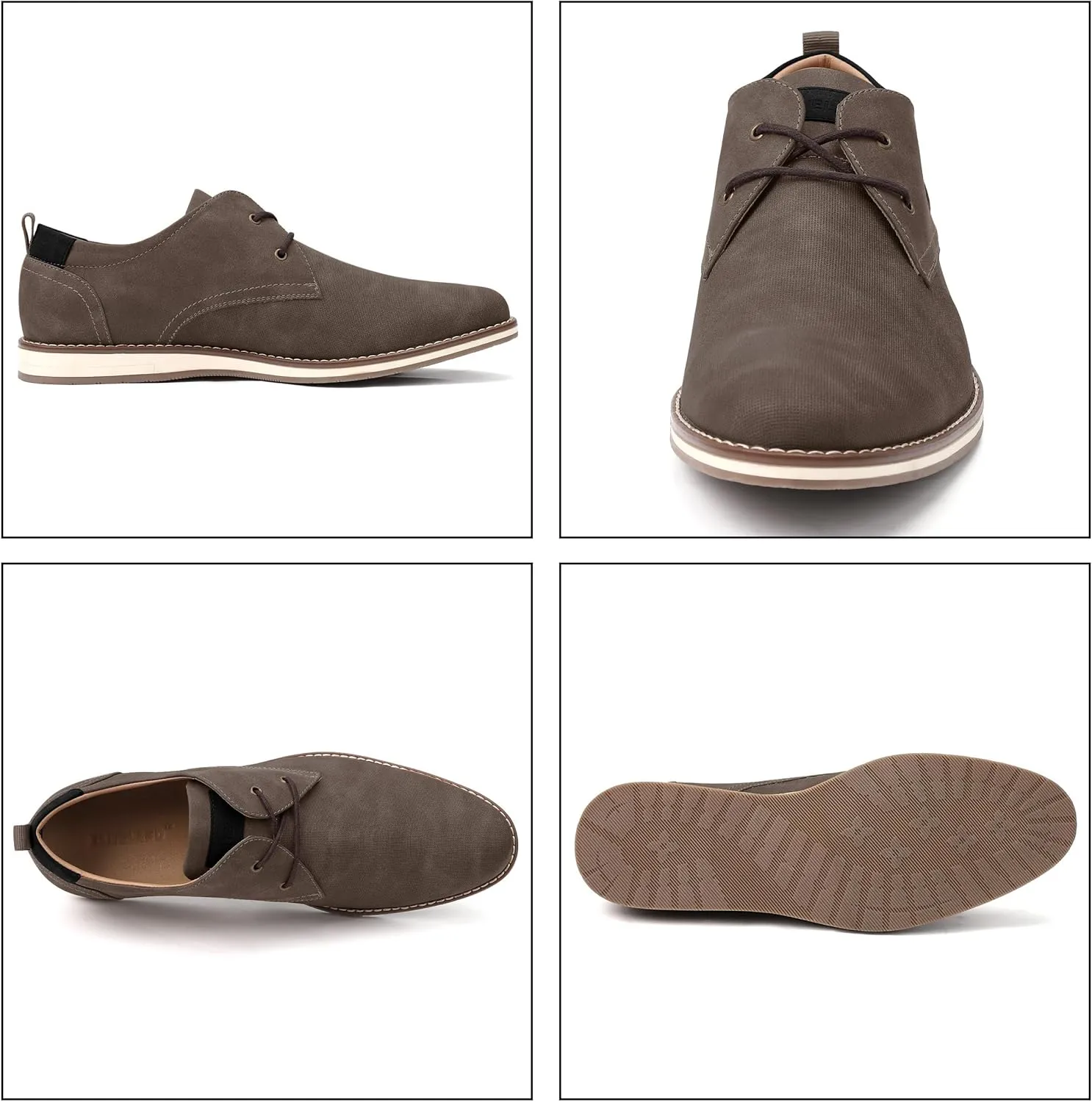 Men's Dress Shoes, Mens Oxford Shoes, Leather Stylish Lace-up Wingtip Brogues, Business Casual Formal Derby Shoe