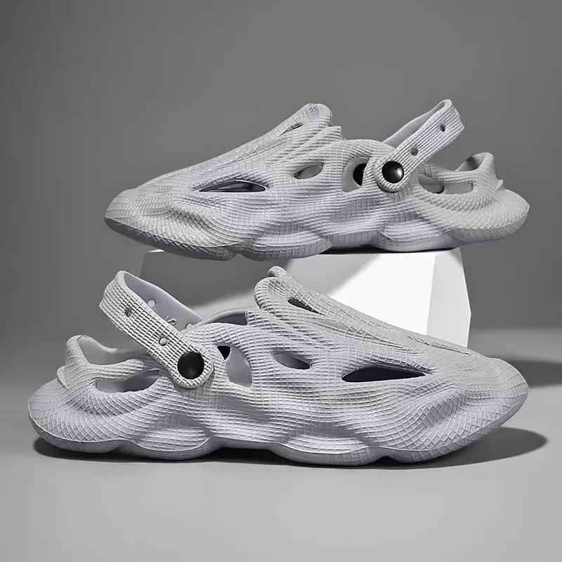 Men's Fashion Plain Color Clogs Anti Skid Closed-Toe Slides Slippers Quick Drying Foam Runners for Indoor Outdoor Shower Beach Pool