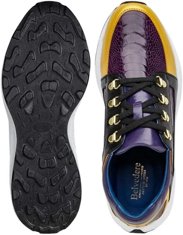 Men's H02 Adam Genuine Ostrich Leg and Soft Calf Sneaker