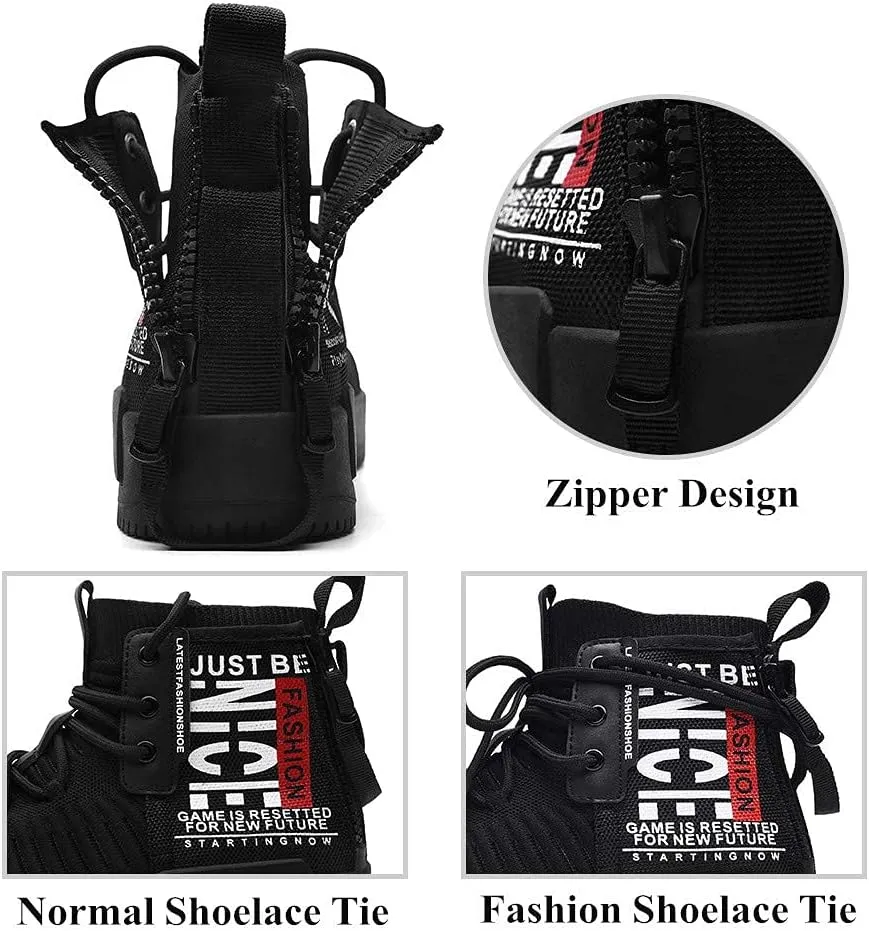 Men’s High Top Fashion Sneaker Casual Slip on Walking Shoes for Men