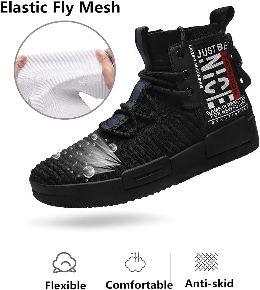 Men’s High Top Fashion Sneaker Casual Slip on Walking Shoes for Men