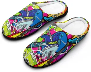 Mens House Slippers Women's Halloween Cotton Slippers Closed Toe Soft Clog Slippers Non-Slip Warm Indoor Outdoor Shoes