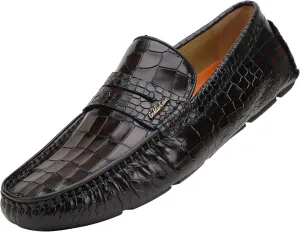 Mens Leather Penny Loafers, Casual Comfortable Driving Moccasins Business Dress Slip on Loafer Shoes for Men