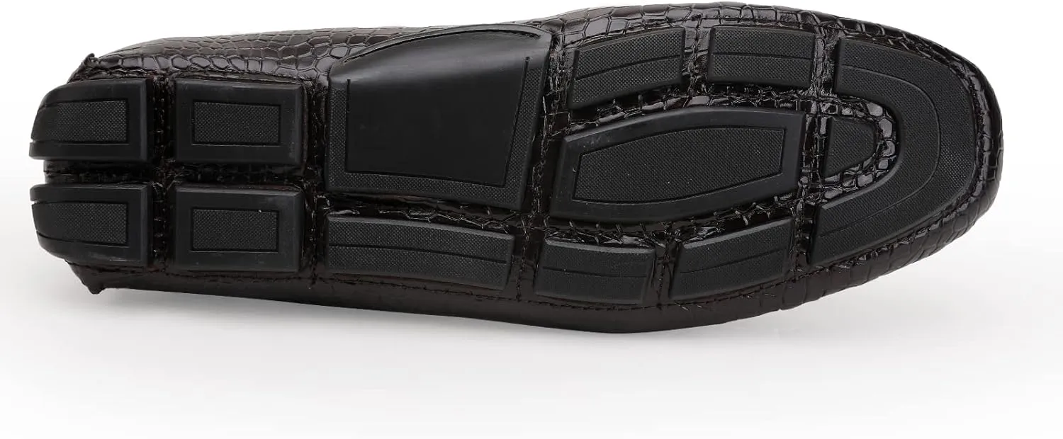 Mens Leather Penny Loafers, Casual Comfortable Driving Moccasins Business Dress Slip on Loafer Shoes for Men