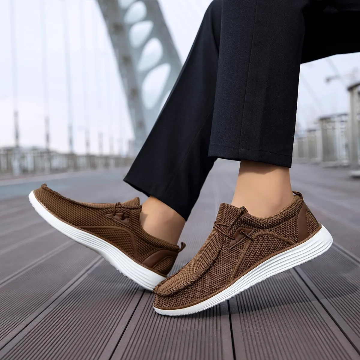 Men's Loafers Slip On Walking Shoes Mens Boat Casual Work Sneakers for Men Loafer Running Tennis Lightweight Comfortable Shoes