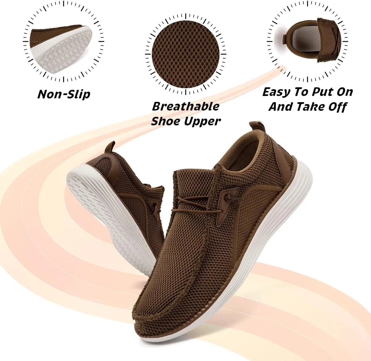 Men's Loafers Slip On Walking Shoes Mens Boat Casual Work Sneakers for Men Loafer Running Tennis Lightweight Comfortable Shoes