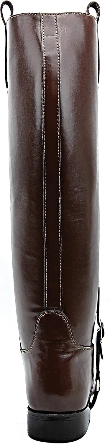 Mens Man Dignity Dress Dressage Horse Riding Boots Stylish Fashion Equestrian Pull On Brown