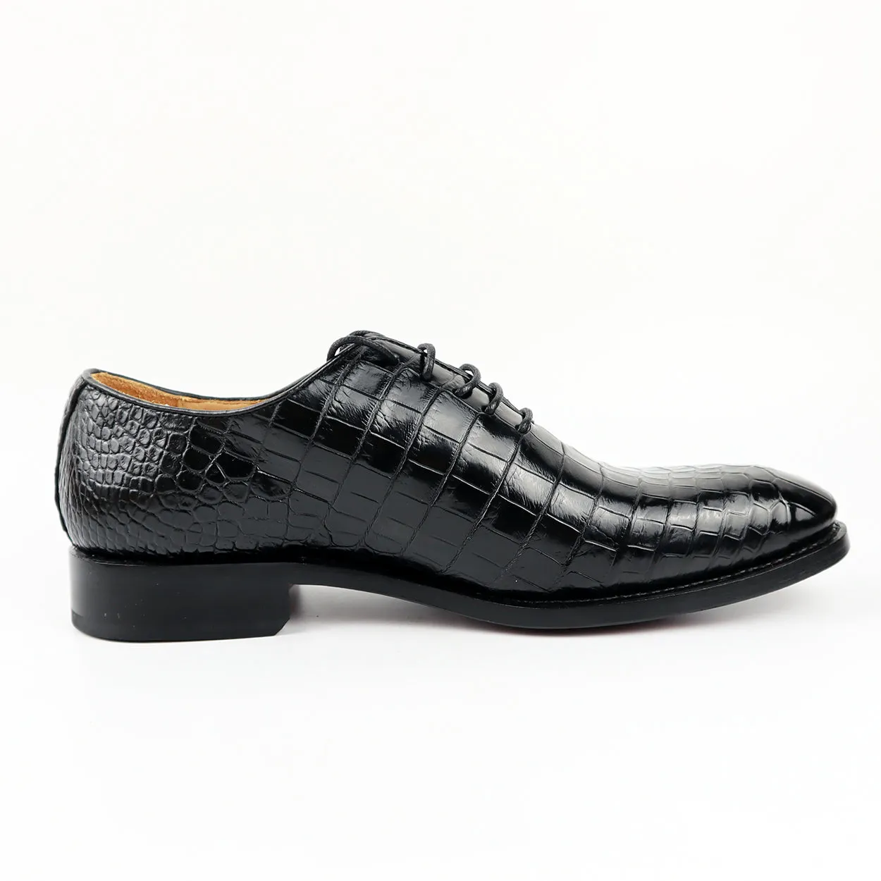Men's Shoes Genuine Crocodile Alligator Skin Leather Handmade Black