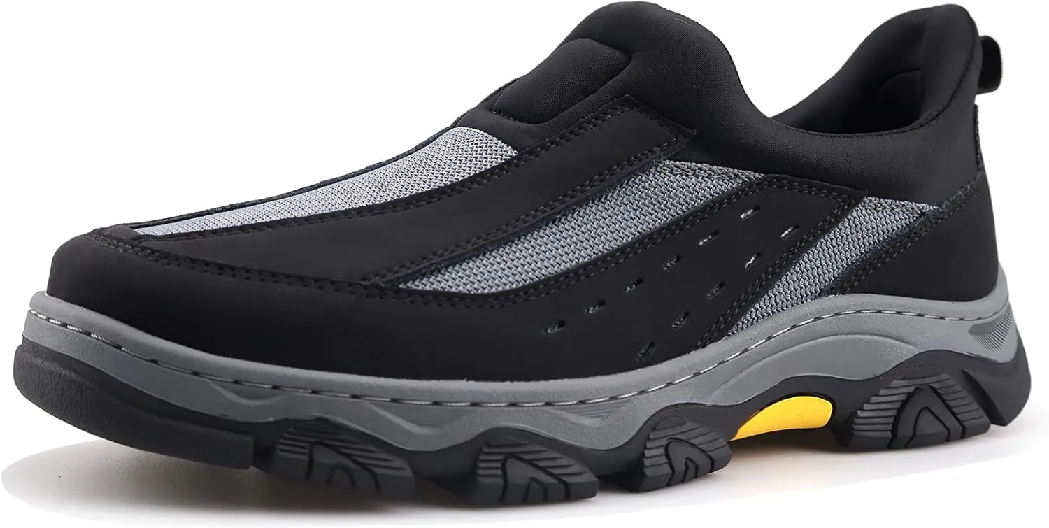 Mens Slip On Hands Free Loafers Causal Outdoor Walking Slip-Ins Breathable Step in Work Shoes