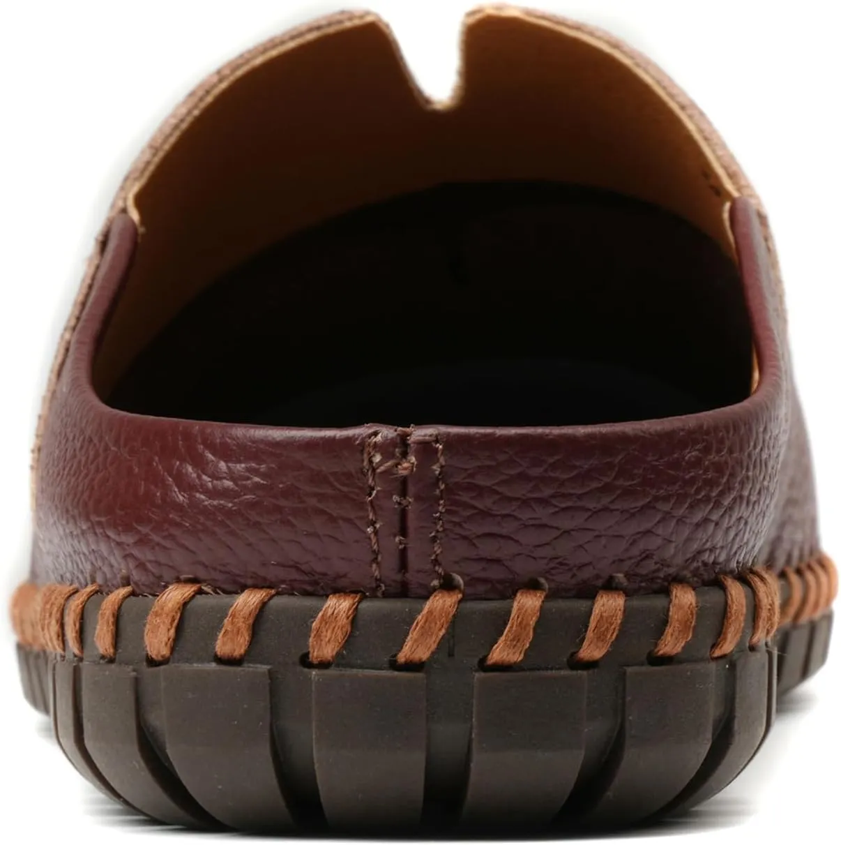 Men’s Slip-On Loafers Mules Clog Handmade Leather Slippers Hand Stitched no-Heel Casual Shoes for Men Breathable Comfortable Soft