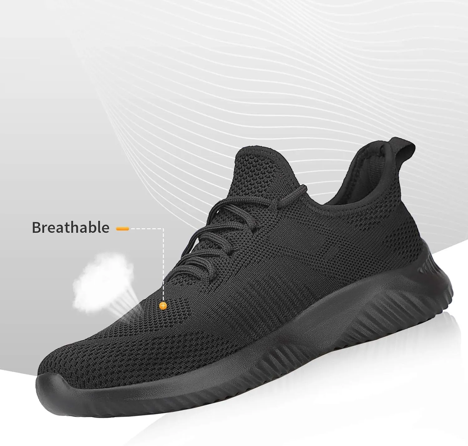 Mens Slip On Sneakers Non Slip Work Shoes Lightweight Mesh for Casual Tennis Running Walking Shoes