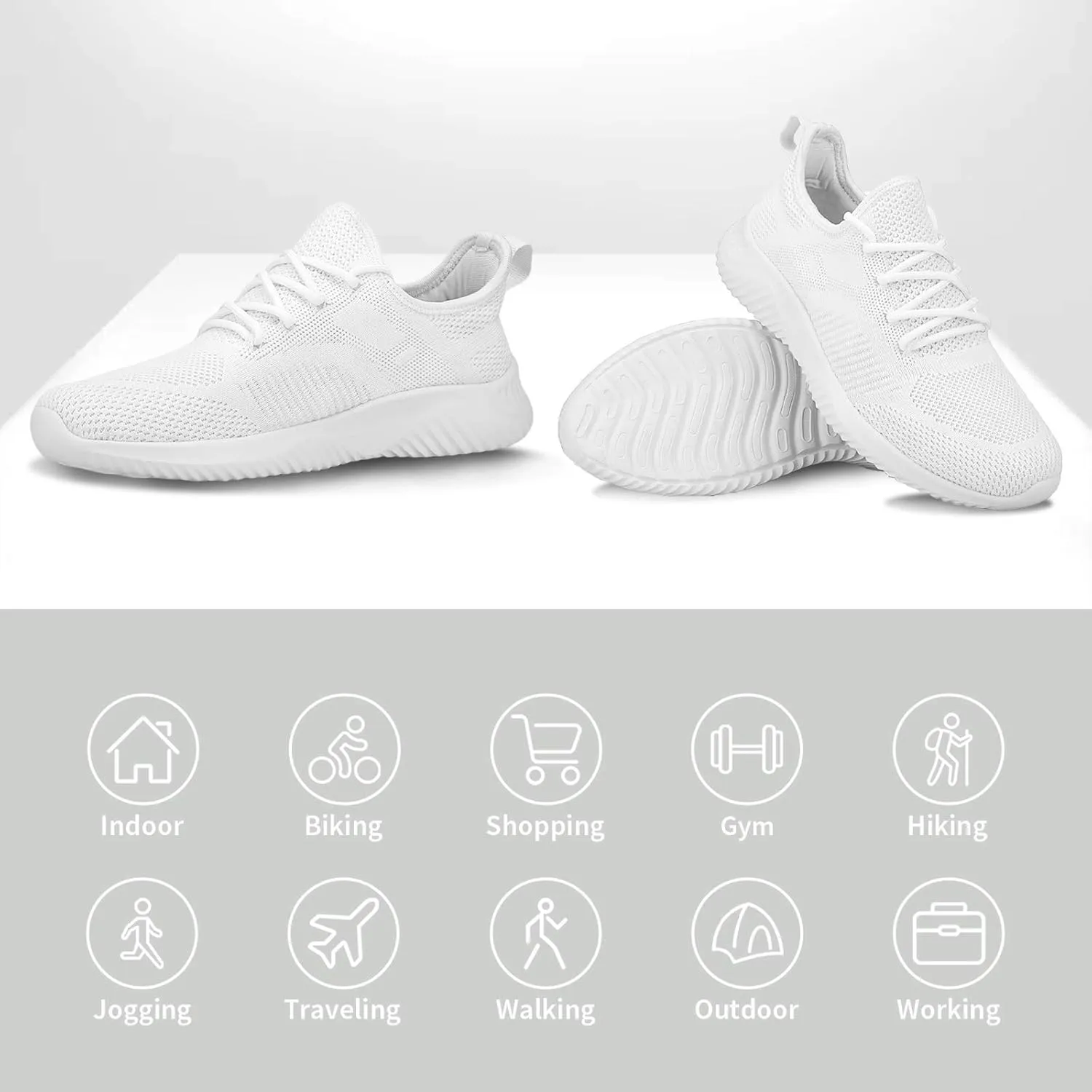 Mens Slip On Sneakers Non Slip Work Shoes Lightweight Mesh for Casual Tennis Running Walking Shoes