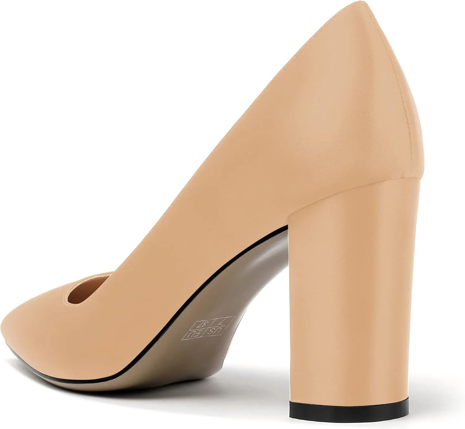 MERRORI Women's Dress Satin Pointed Toe Slip On Elegant Evening Chunky High Heel Pumps Shoes 3.3 Inch