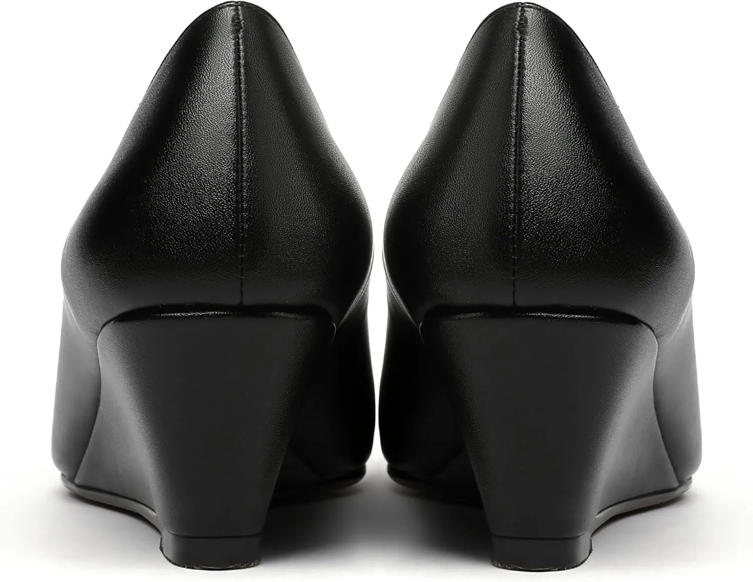 MERRORI Women's Pumps Wedge Heels Low Heel Slip On Matte Pointed Toe Pumps Womens Shoes 2 Inch