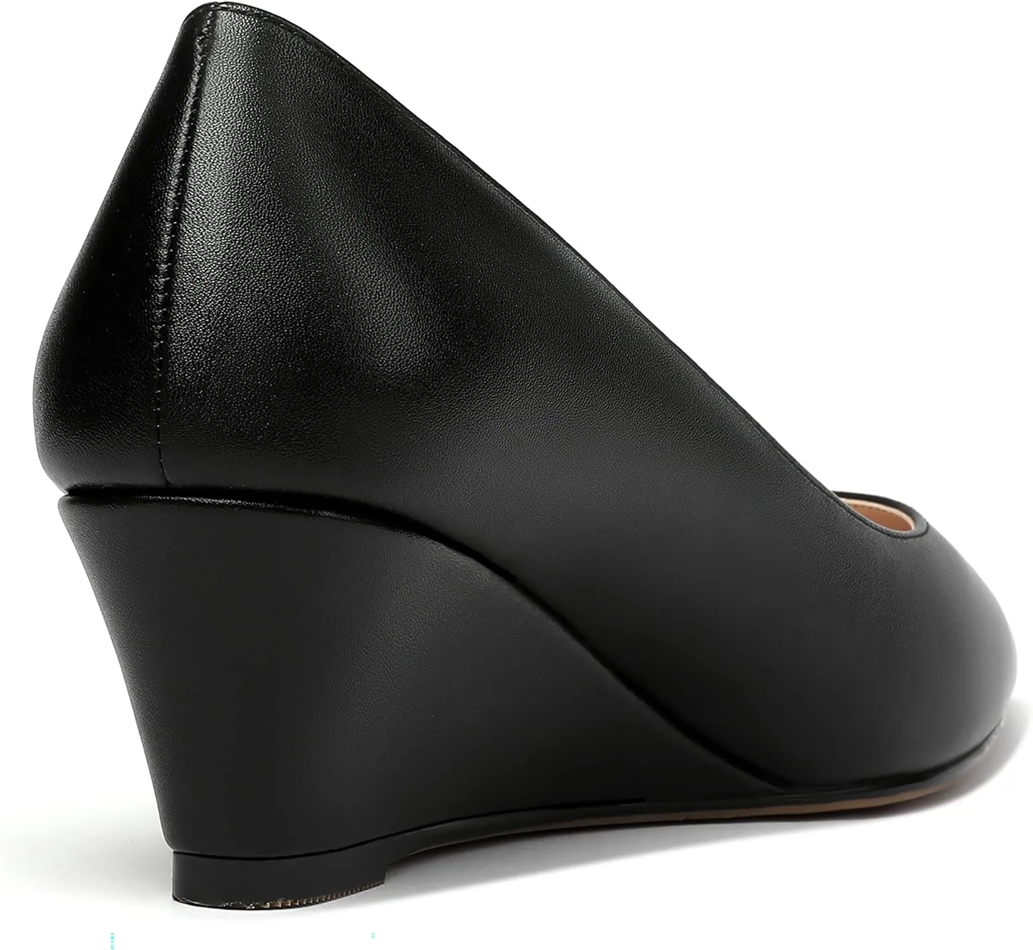 MERRORI Women's Pumps Wedge Heels Low Heel Slip On Matte Pointed Toe Pumps Womens Shoes 2 Inch