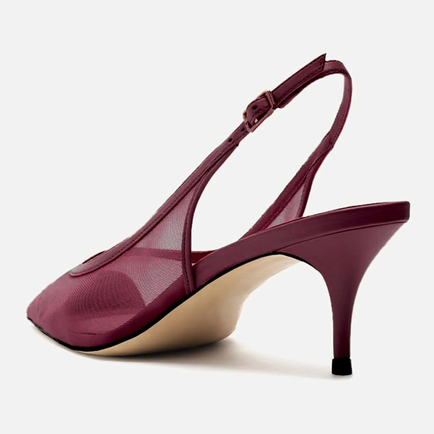 Mesh Kitten Heels for Women Slingback Design with Pointed Toe Breathable and Stylish Elegant Low Heel for Comfort and Sophistication