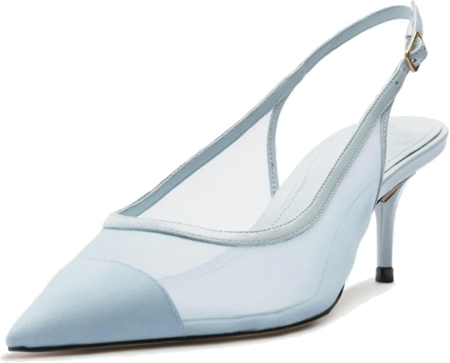 Mesh Kitten Heels for Women Slingback Design with Pointed Toe Breathable and Stylish Elegant Low Heel for Comfort and Sophistication