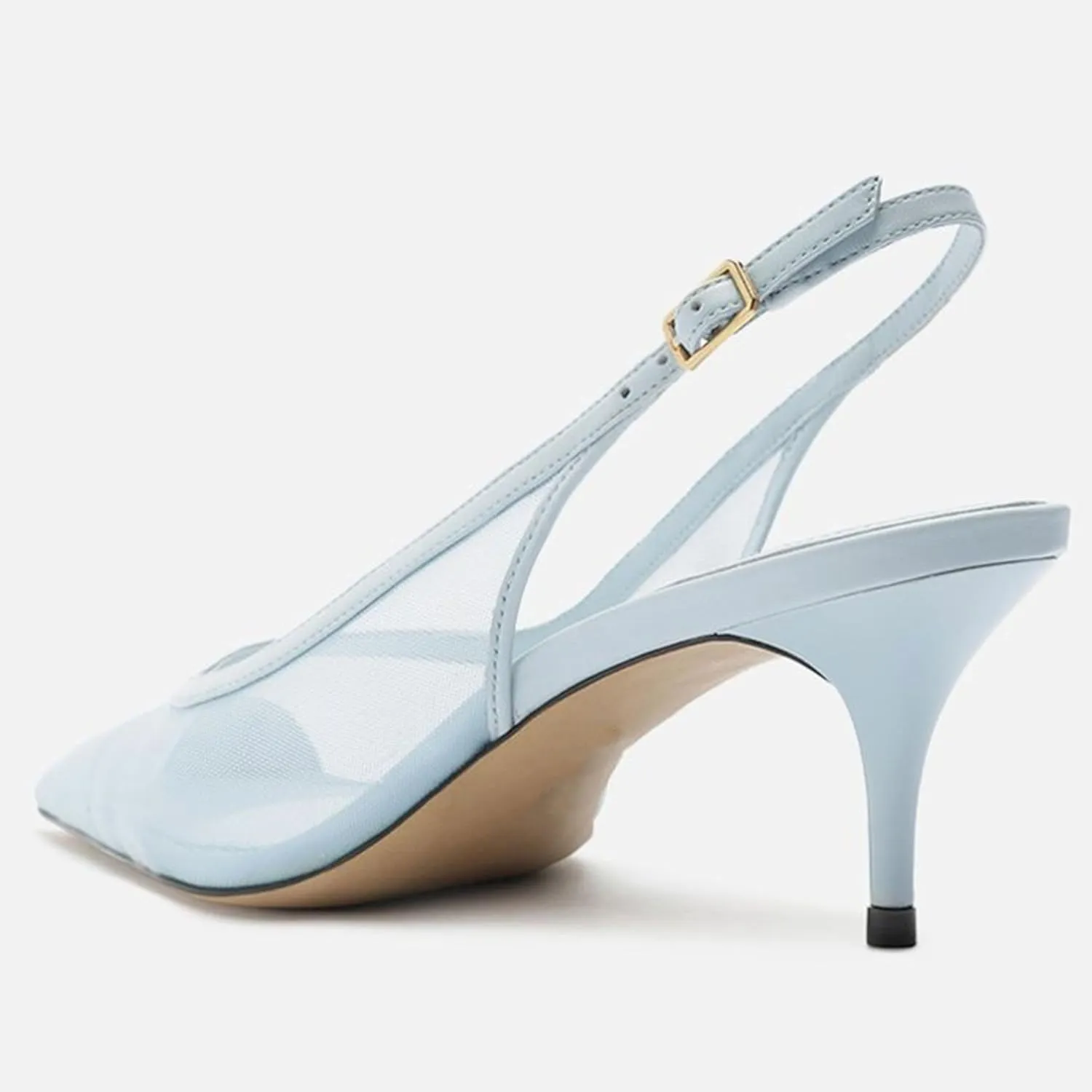 Mesh Kitten Heels for Women Slingback Design with Pointed Toe Breathable and Stylish Elegant Low Heel for Comfort and Sophistication