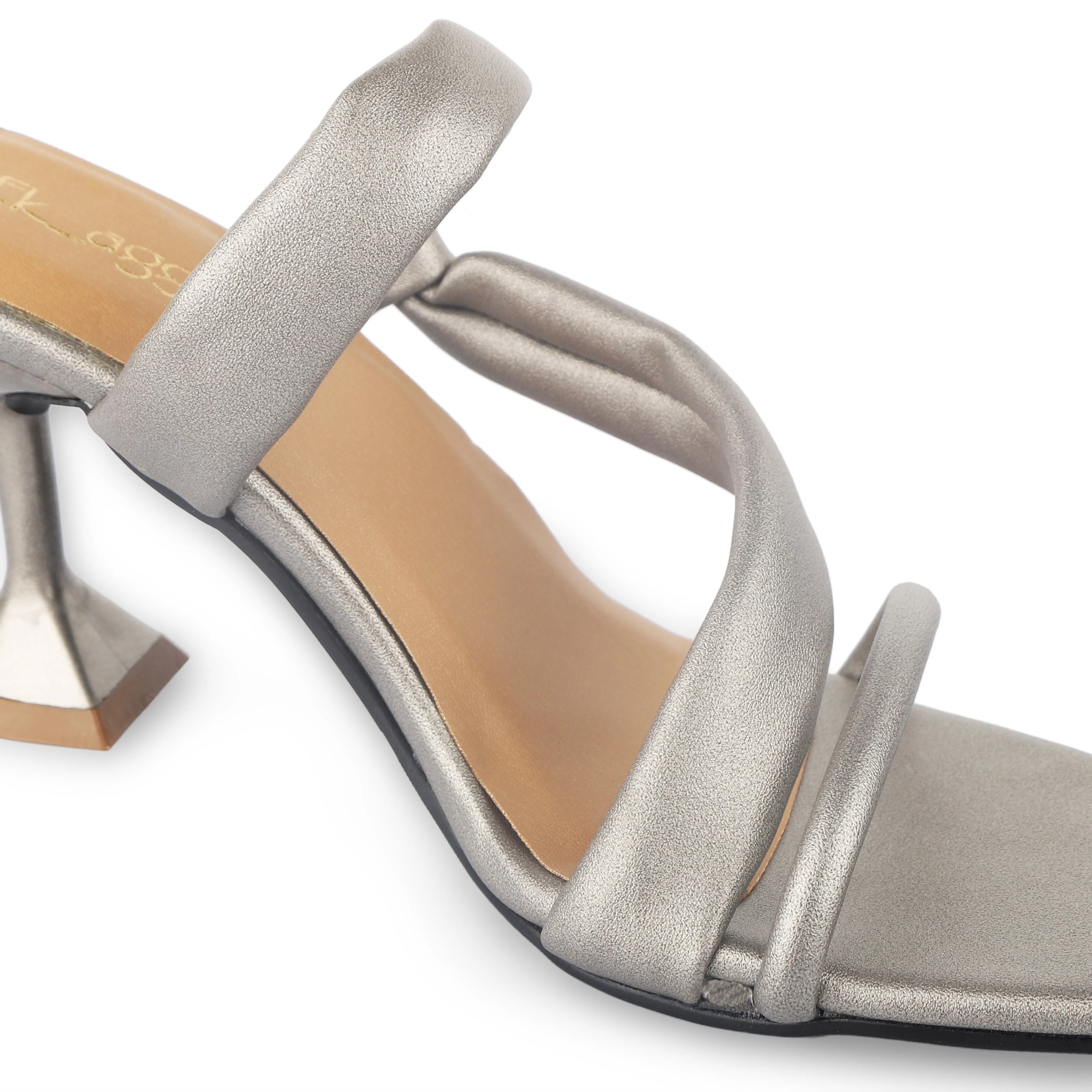 Metallic Strap Heels