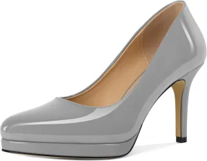 Mettesally Women High Heels Platform Pumps Stilettos Slip-on Fashion Daily Office Women Shoes 3.5 Inches