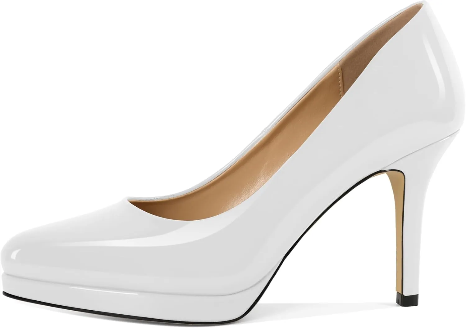 Mettesally Women High Heels Platform Pumps Stilettos Slip-on Fashion Daily Office Women Shoes 3.5 Inches