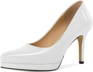 Mettesally Women High Heels Platform Pumps Stilettos Slip-on Fashion Daily Office Women Shoes 3.5 Inches
