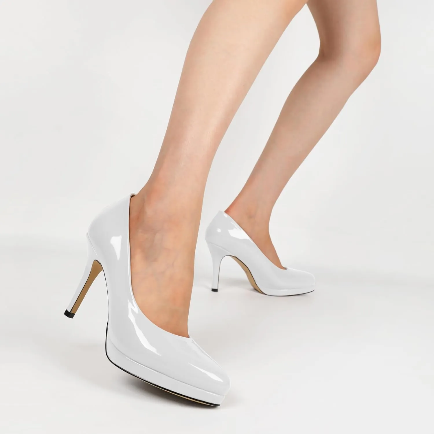 Mettesally Women High Heels Platform Pumps Stilettos Slip-on Fashion Daily Office Women Shoes 3.5 Inches