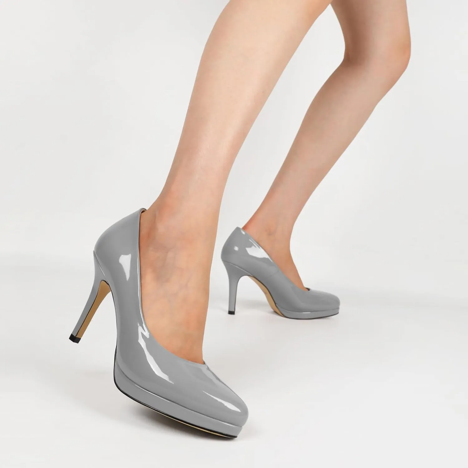 Mettesally Women High Heels Platform Pumps Stilettos Slip-on Fashion Daily Office Women Shoes 3.5 Inches