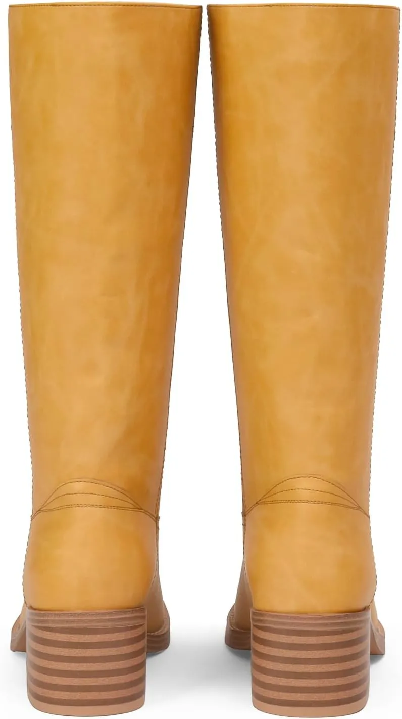 Mid Calf Boots for Women Chunky Block Heel Women’s Tall Boots Square Toe Comfortable Casual Boots Low Heel Trendy Stylish Boots