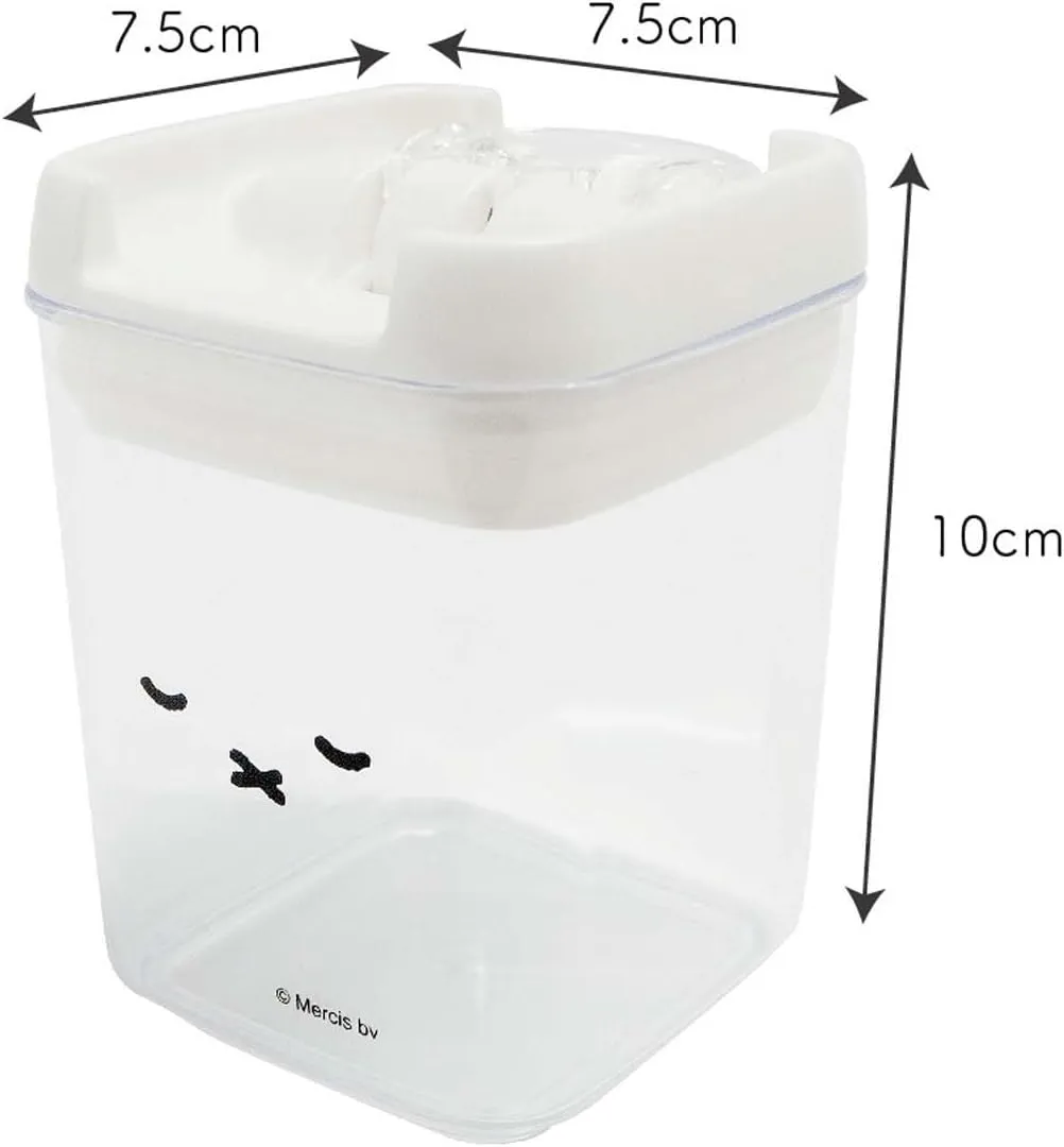 Miffy Storage Container, Canister, 9.1 fl oz (270 ml), Good Night Miffy, Easy Lock, Easy to See Contents Clear Container, Width 3.0 x Depth 3.0 x Height 3.9 inches (7.5 x 7.5 x 10 cm)