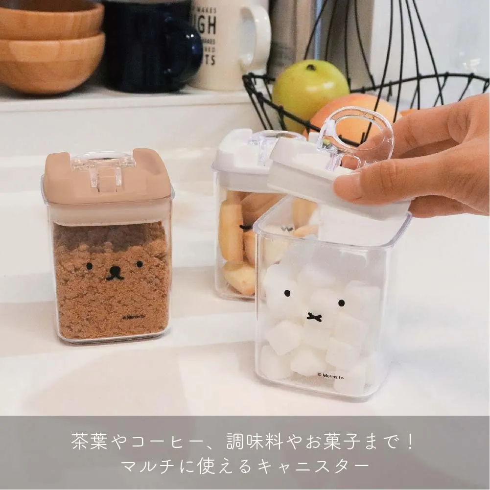 Miffy Storage Container, Canister, 9.1 fl oz (270 ml), Good Night Miffy, Easy Lock, Easy to See Contents Clear Container, Width 3.0 x Depth 3.0 x Height 3.9 inches (7.5 x 7.5 x 10 cm)