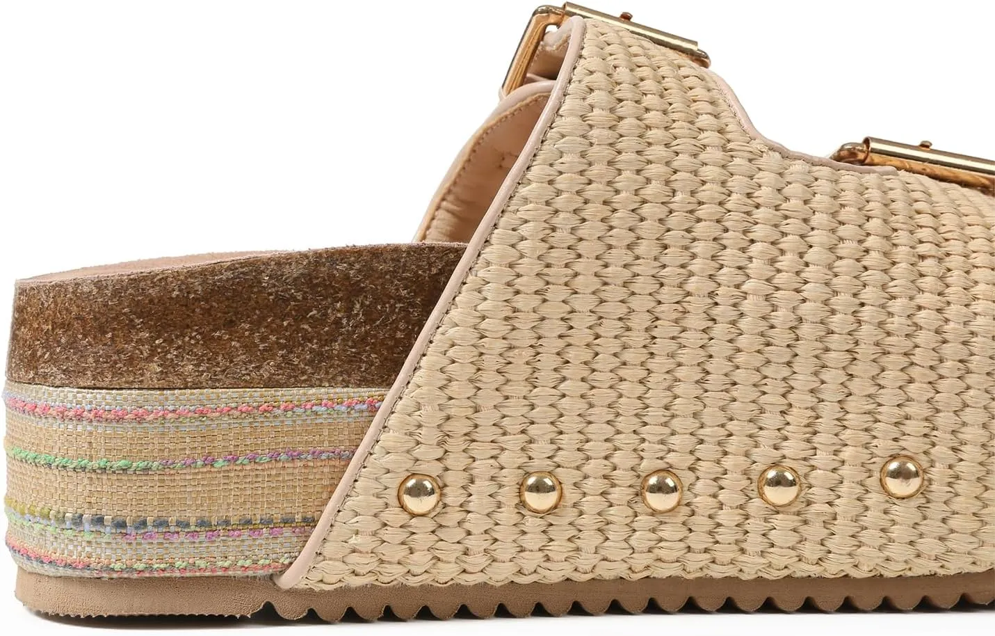 mikarka Raffia Platform Sandals for Women 2025: Resort Womens Sandals Comfortable - Summer Beach Sandals Buckle Straps Espadrilles Flatform Slides Mules