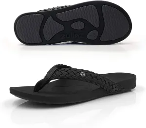 Mila Orthotic Flip Flops for Women, Stylish & Comfy Orthopedic Sandals with Biomechanical Arch Support - Braided Faux Leather Strap