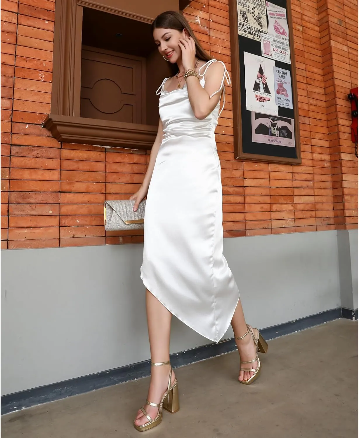 MIRAAZZURRA Platform Strappy Heel Sandals Square Open Toe Two Strap Chunky High Heeled Sandals with Buckle Ankle Strap for Women Party Wedding Dress