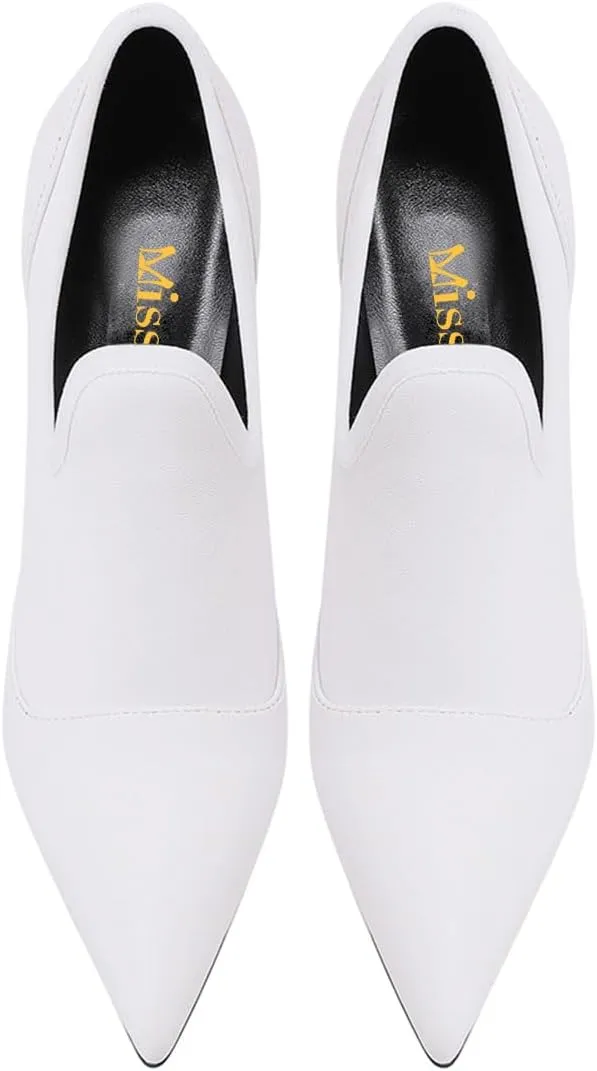 miss left Women Chic Ankle Boots Closed Pointed Toe Stiletto High Heels Slip On Cut Out Booties Stylish Casual Daily Date Prom Winter Shoes Size 4-16 US