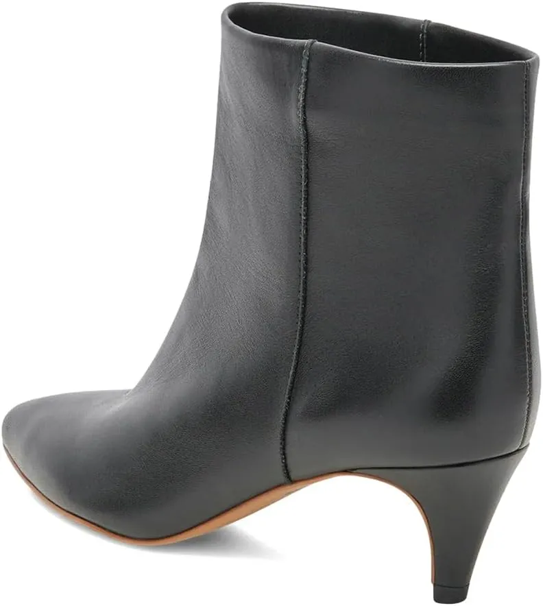 miss left Women Classic Kitten Heel Ankle Boots Pointed Toe Low Heel Wide Calf Pull On Booties Stylish Party Casual Shoes Size 4-16 US