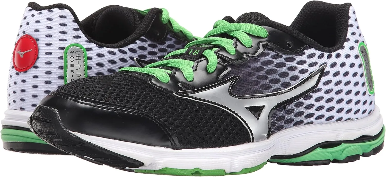 Mizuno Wave Rider 18 Junior Kids Running Shoe (Little Kid/Big Kid)