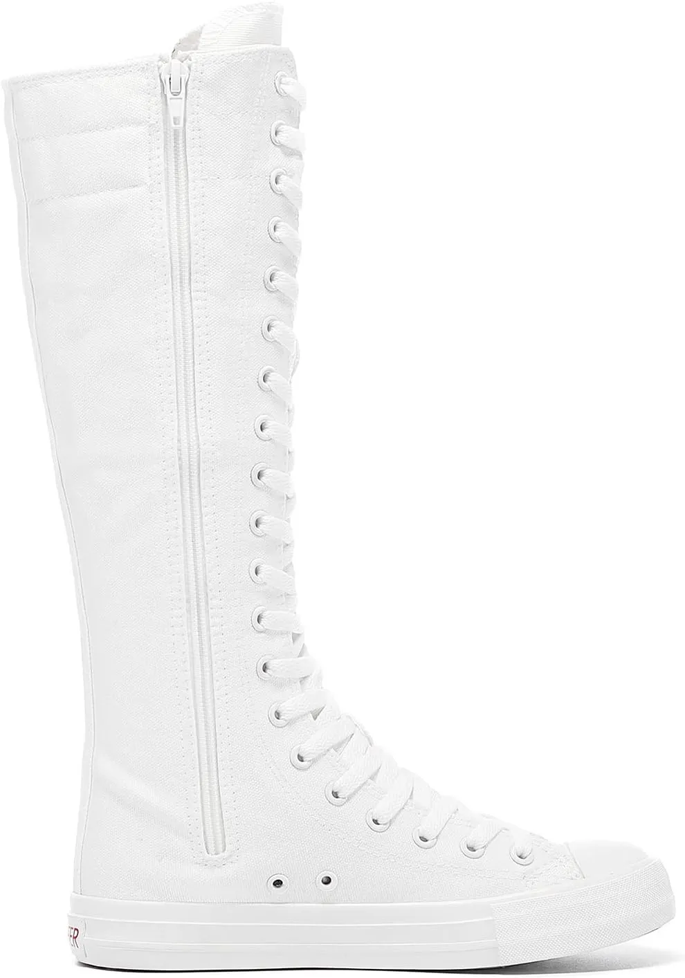 Momuk Girls Women Stylish Canvas Knee High Boots Causal Sneakers School Shoes Size 11 B(M) US White